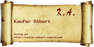 Kaufer Albert névjegykártya