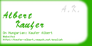 albert kaufer business card